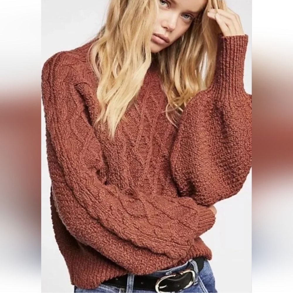 Free People Women’s Parfait Pullover Dolman Sleeve Diamond Kinit Sweater Size XS